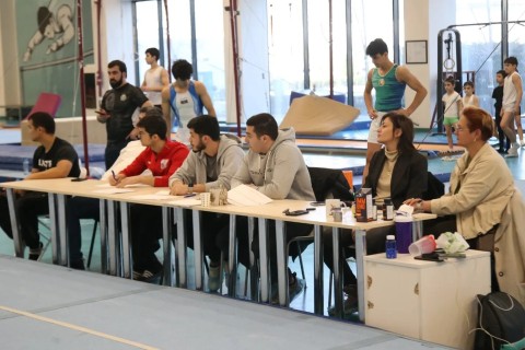 Gymnasts' test exercise - PHOTO