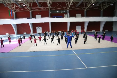 Мастер-класс по гимнастики в Олимпийском комплексе Абшерона - ФОТО