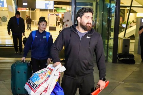 Azerbaijani wrestlers with the best results of the last 8 years in the European Championship, returned to their homeland - PHOTO