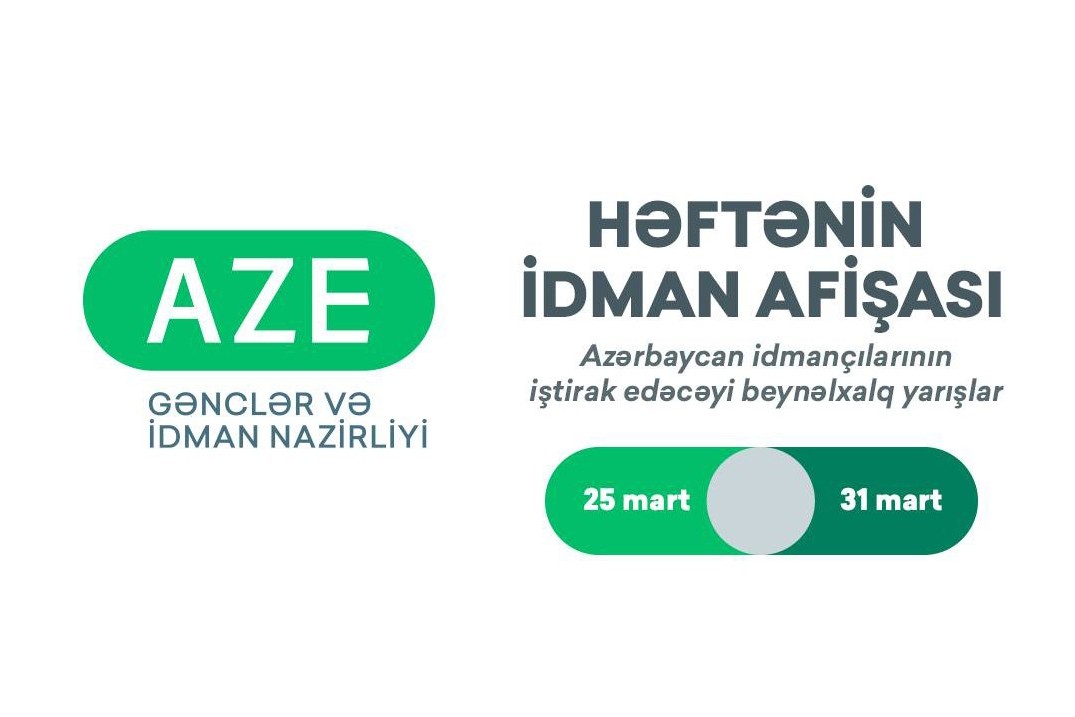 İdmançılarımızın iştirak edəcəyi beynəlxalq yarışlar üzrə HƏFTƏNİN İDMAN AFİŞASI