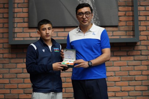 Farid Gayibov met with Azerbaijani successful athletes - PHOTO