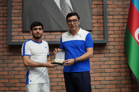 Farid Gayibov met with Azerbaijani successful athletes - PHOTO