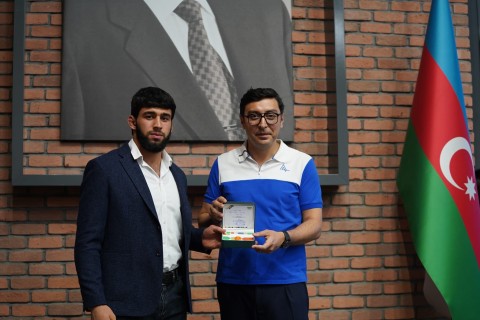 Farid Gayibov met with Azerbaijani successful athletes - PHOTO