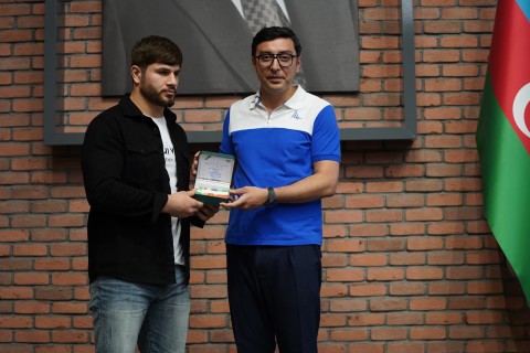 Farid Gayibov met with Azerbaijani successful athletes - PHOTO