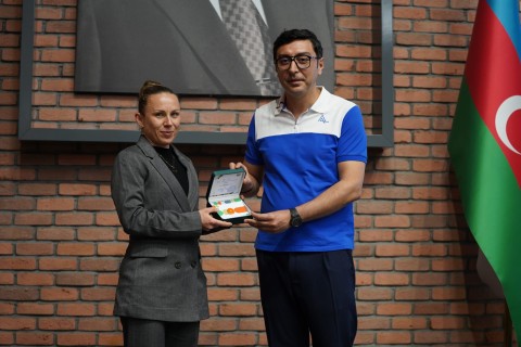Farid Gayibov met with Azerbaijani successful athletes - PHOTO