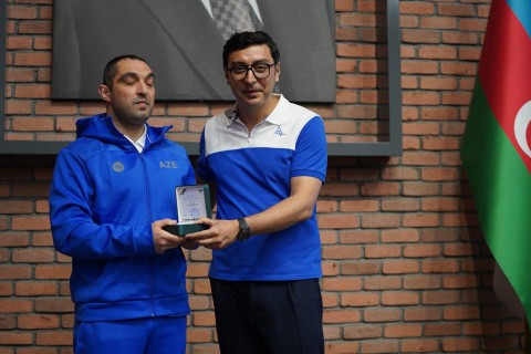 Farid Gayibov met with Azerbaijani successful athletes - PHOTO