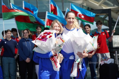 Сборная Азербайджана по баскетболу вернулась на родину - ФОТО - ВИДЕО