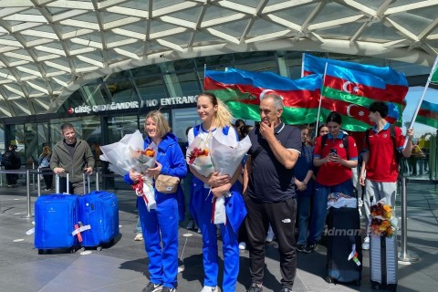 Сборная Азербайджана по баскетболу вернулась на родину - ФОТО - ВИДЕО