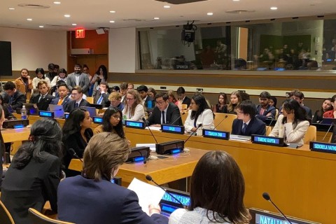 Farid Gayibov gave seech at the ECOSOC Youth Forum - PHOTO