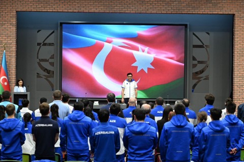 Farid Gayibov met with Azerbaijani successful athletes - PHOTO