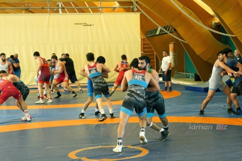 Azerbaijani wrestlers' last preparation for the license tournament  - PHOTO - VIDEO