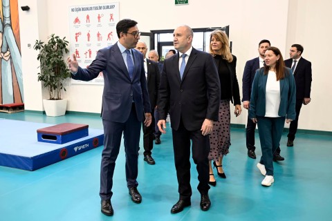 Bolqarıstan Prezidenti Rumen Radev Milli Gimnastika Arenası ilə tanış olub - FOTO