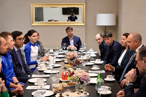 Bolqarıstan Prezidenti Rumen Radev Milli Gimnastika Arenası ilə tanış olub - FOTO