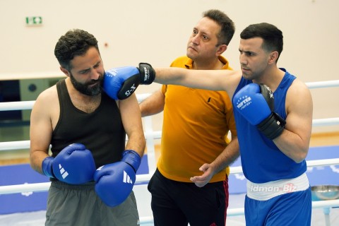 World champion Javid Chalabiyev in the ring with actor Ilgar Musayev - only on Idman.Biz TV - PHOTO - VIDEO