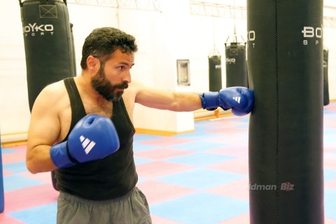 World champion Javid Chalabiyev in the ring with actor Ilgar Musayev - only on Idman.Biz TV - PHOTO - VIDEO