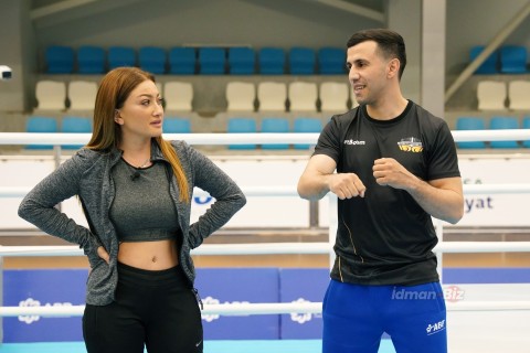 World champion Javid Chalabiyev in the ring with actor Ilgar Musayev - only on Idman.Biz TV - PHOTO - VIDEO