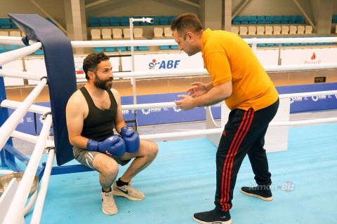 World champion Javid Chalabiyev in the ring with actor Ilgar Musayev - only on Idman.Biz TV - PHOTO - VIDEO