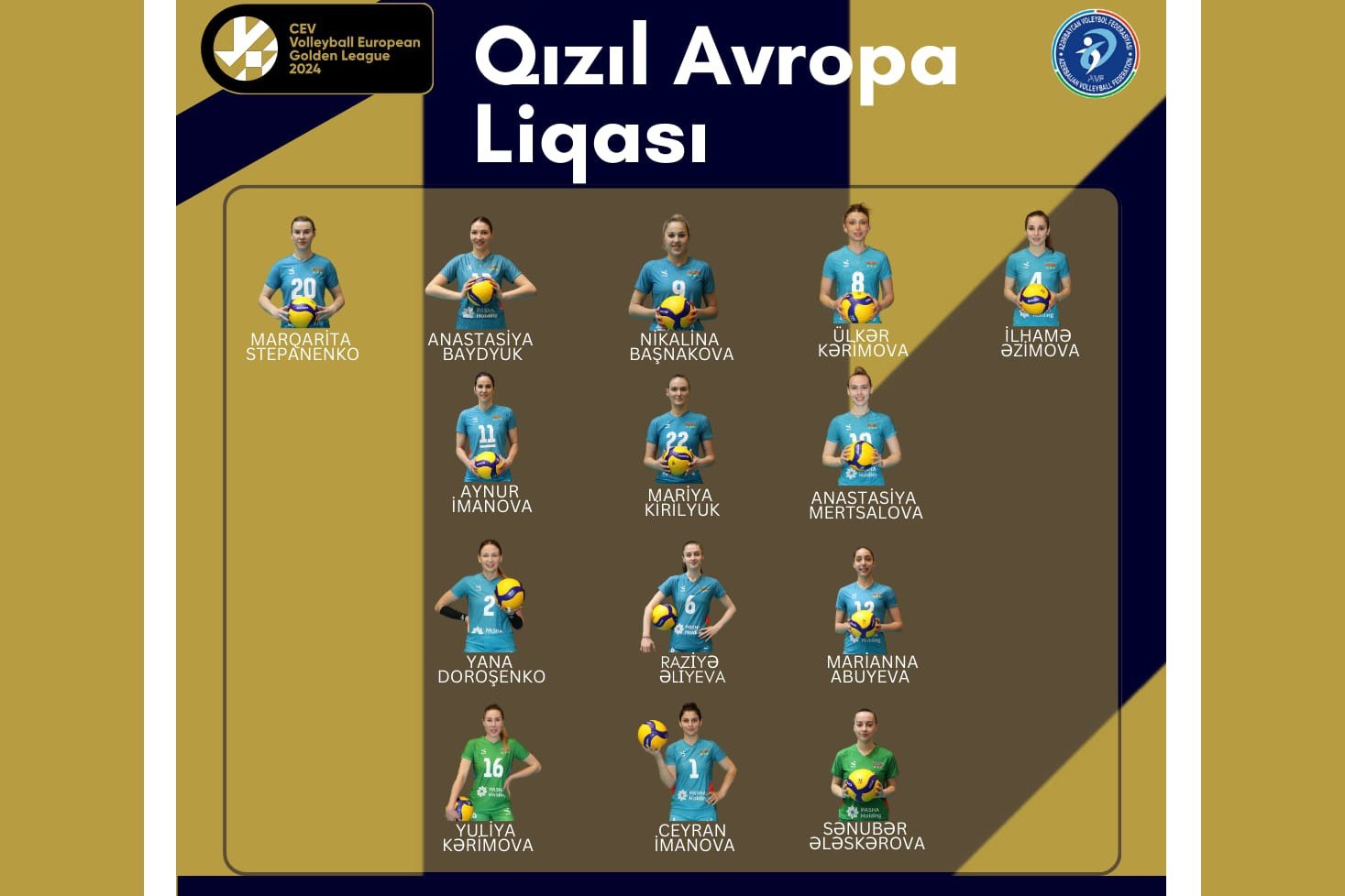 The team of Azerbaijan national team for the European League has been announced