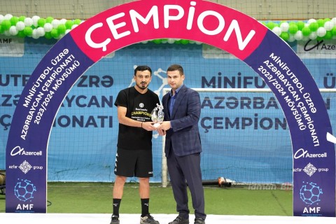 Награждены призеры чемпионата Азербайджана по мини-футболу - ФОТО