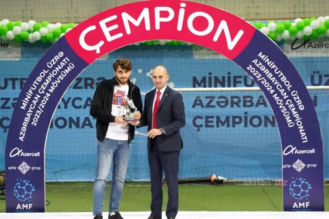 Награждены призеры чемпионата Азербайджана по мини-футболу - ФОТО