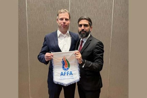 Rovshan Najaf meets with the general secretary of the Austrian Football Association