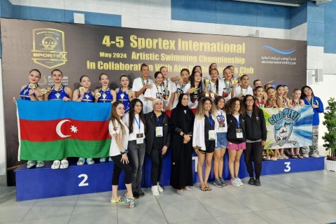 Bədii üzgüçülərimizdən Abu-Dabidə 31 medal - FOTO