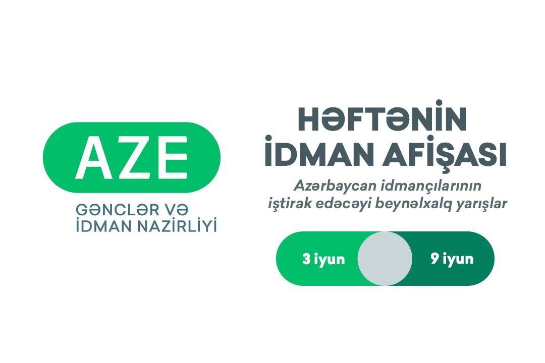 İdmançılarımızın iştirak edəcəyi beynəlxalq yarışlar üzrə HƏFTƏNİN İDMAN AFİŞASI