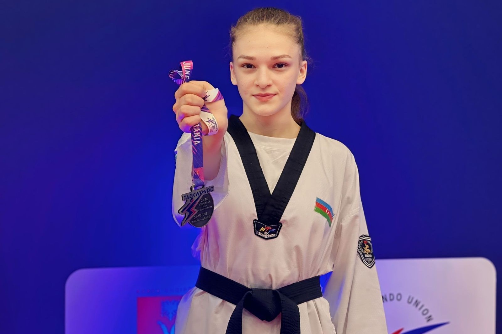 Azerbaijani taekwondo player won a silver medal at the European interclub championship - PHOTO