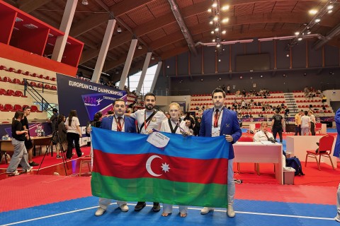 Azerbaijani taekwondo player won a silver medal at the European interclub championship - PHOTO