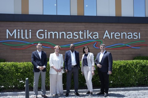 Çadın gənclər və idman naziri Milli Gimnastika Arenasında - FOTO