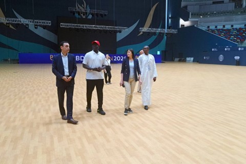 Qambiyalı nazir Milli Gimnastika Arenasında - FOTO