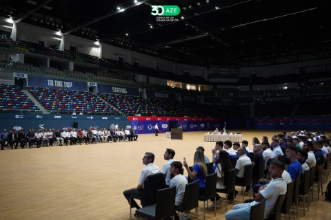 Farid Gayibov meets with successful athletes - PHOTO