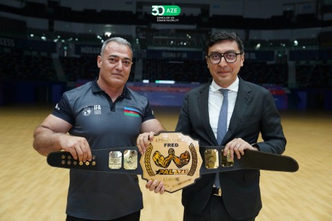 Farid Gayibov meets with successful athletes - PHOTO