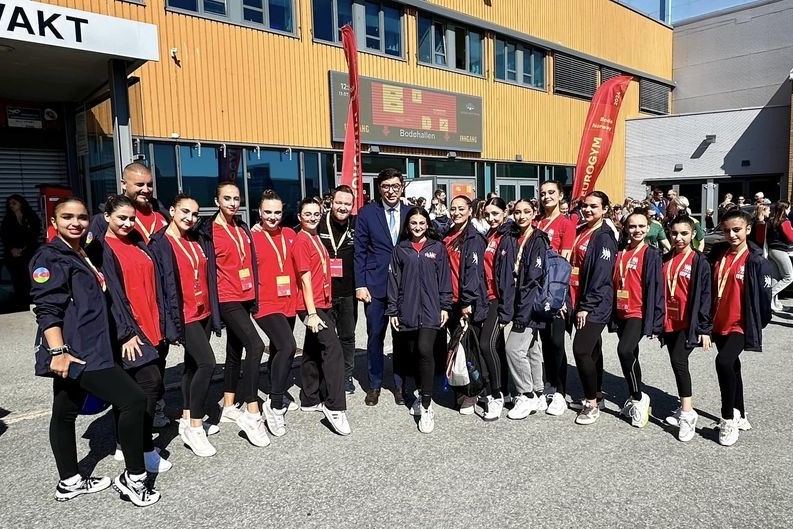 Farid Gayibov delivers speech in  4th European Gym for life Challenge