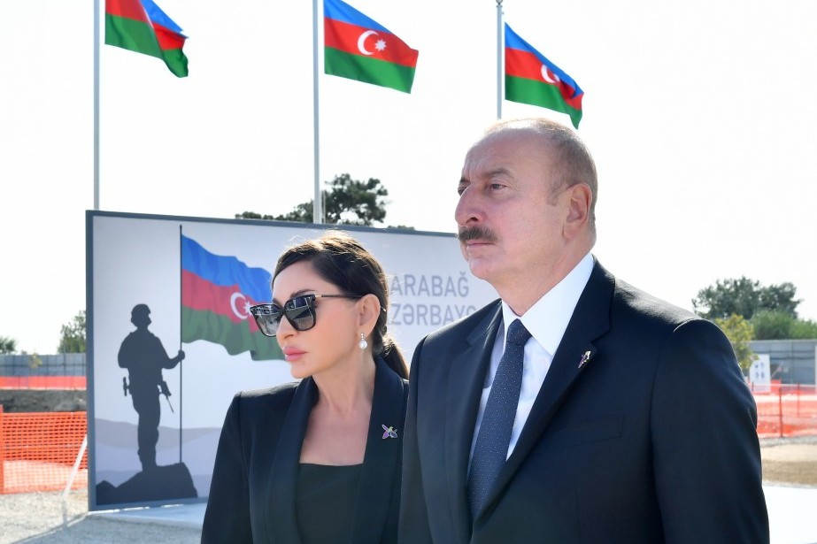 Azerbaijan's President Ilham Aliyev and his wife give Zelym Kotsoiev phone call