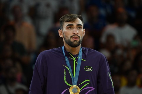 Paris-2024: Zelim Kotsoyevin çempionluq şərəfinə Azərbaycan Himni səsləndirilib - FOTO - VİDEO