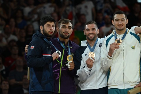 Paris-2024: Zelim Kotsoyevin çempionluq şərəfinə Azərbaycan Himni səsləndirilib - FOTO - VİDEO