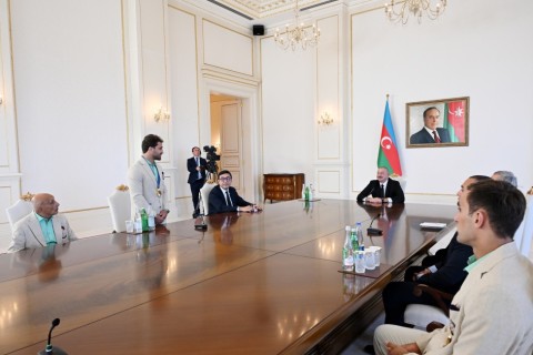 President Ilham Aliyev received Azerbaijani athletes who won medals at Paris Summer Olympic Games and their coaches - VIDEO - PHOTO