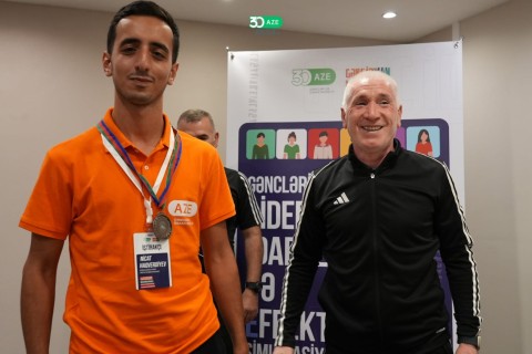 Olimpiya çempionlarımız "Gənc idman liderləri" layihəsində - FOTO