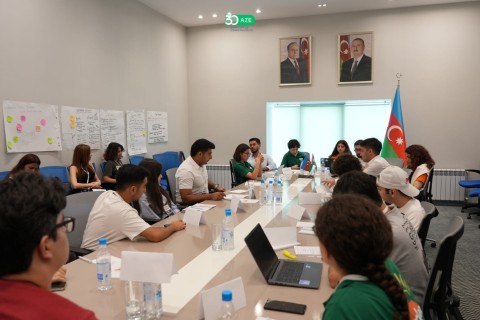 Olimpiya çempionlarımız "Gənc idman liderləri" layihəsində - FOTO