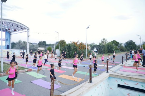 Naxçıvanda gimnastlardan “İdman hamı üçün” layihəsinə davam - FOTO