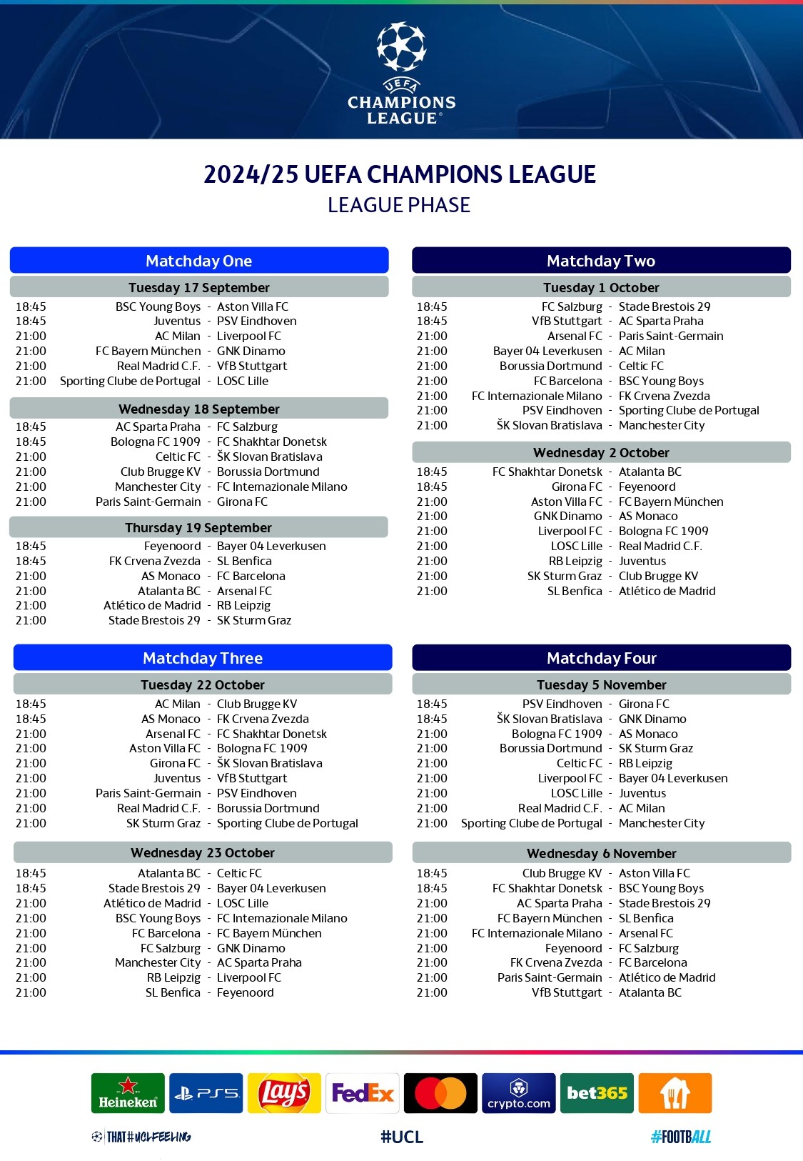 Uefa champions league program cheap