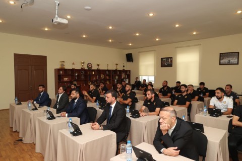 Farid Gayibov Meets with Champions League Winners, Birbasha Baku Team - PHOTO