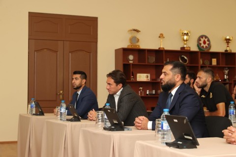 Farid Gayibov Meets with Champions League Winners, Birbasha Baku Team - PHOTO