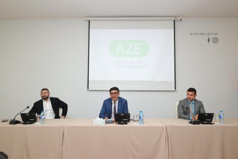 Farid Gayibov Meets with Champions League Winners, Birbasha Baku Team - PHOTO