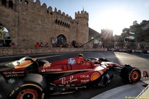 Carlos Sainz was warned at the Azerbaijan Grand Prix