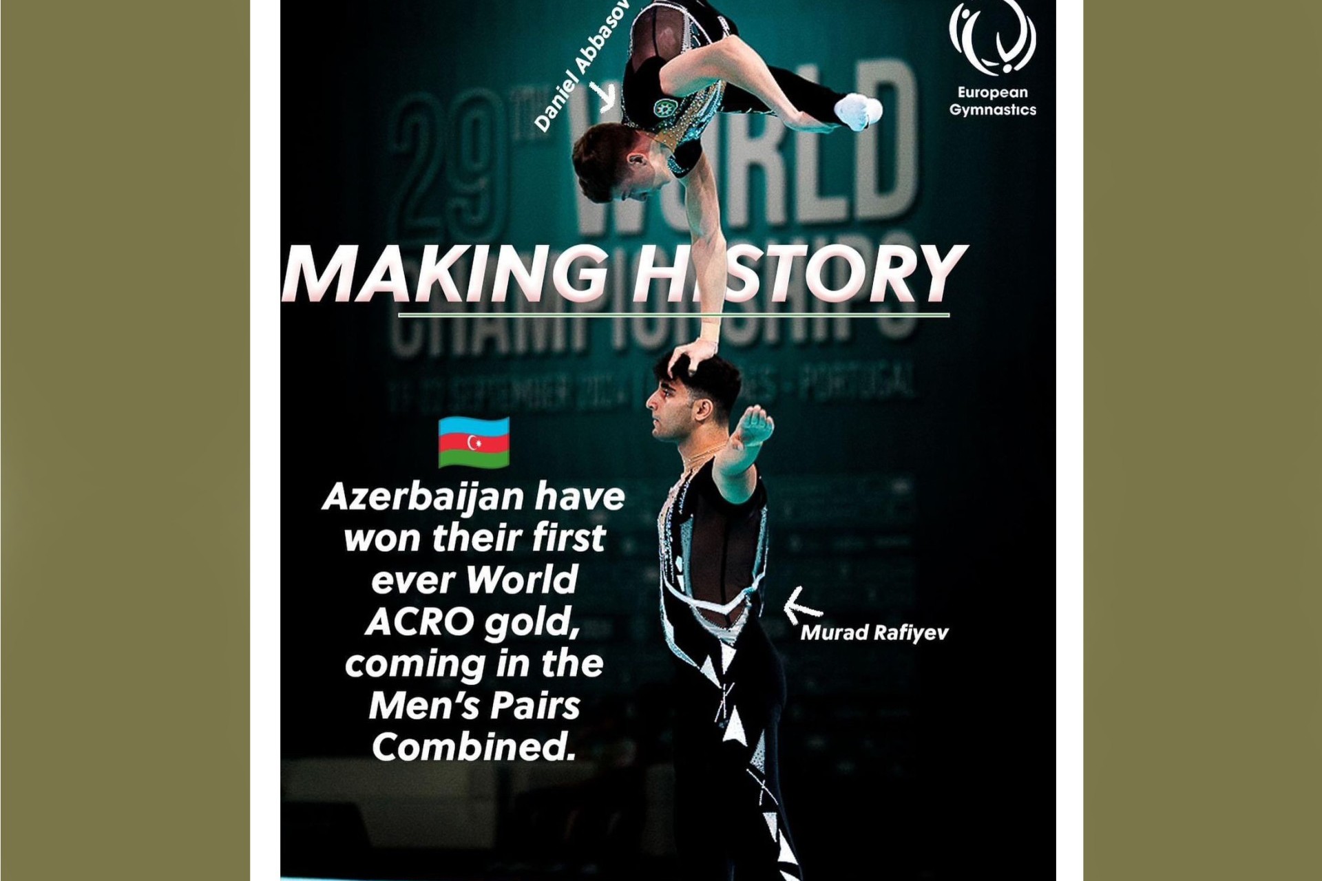 European Gymnastics: "Rafiyev and Abbasov wrote their names in history"
