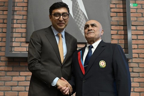 Farid Gayibov meets with Azerbaijan’s successful athletes - PHOTO