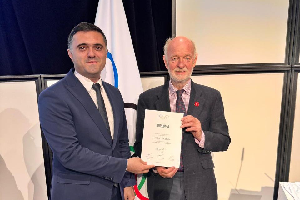 Orkhan Orujzade awarded diploma from the International Olympic Committee