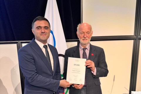 Orkhan Orujzade awarded diploma from the International Olympic Committee